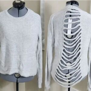 Stitches & Stripes Open Back Sweater Distressed Cut Out Sweater Plus Size NWT